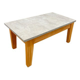 Mesa Ratona Nordica 40x70 Tapa Tipo Cemento Alisado Living