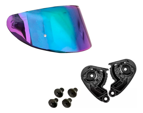 Viseira Capacete Asx Axxis V18b Cristal Cores Com Kit Reparo