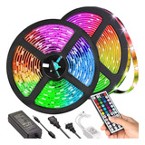 Kit Tira Luces Led 10 Mts Rgb Control Grande 44 Habitación