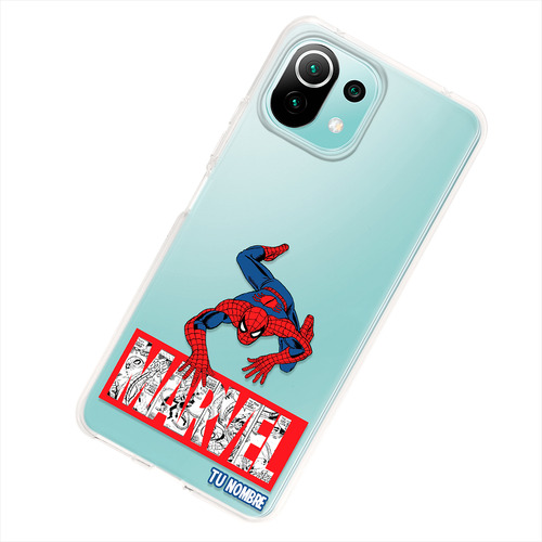 Funda Para Xiaomi Spiderman Marvel Con Tu Nombre