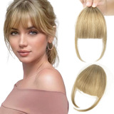 Flufymooz Flequillo De Clip 100% Cabello Humano, Extensiones