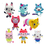 8 Peças Gabby's Dollhouse Peluche Gaby Toy House Gato Para