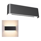 Lampara De Pared Luz Led Arbotante Negra 16w Modernas