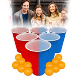 Beer Pong 12 Vasos 12 Pelotas Shots Fiestas Juego Beerpong