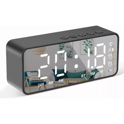 Reloj Despertador Digital C\u002Fbocina\u002Fbluetooth\u002Fradio Fm Color Negro SAVEFREE | MercadoLibre