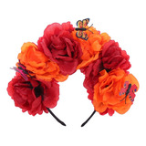 Diadema Con Flores Mexicanas (t) Crown, Diseño De Mariposas,