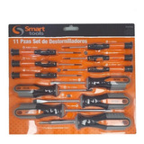 Juego Atornilladores Phillips-planos 11 Pzs Cr-v Smart-tools