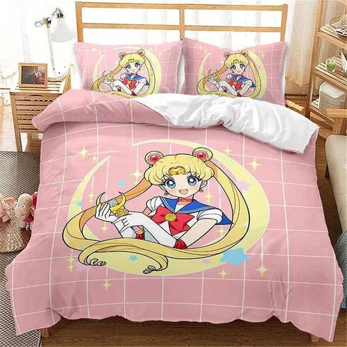 Juego De Sábanas Sailor Moon De Tres Piezas (5) 135 X 200 Cm