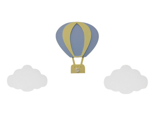 Kit De Nuvem E Balão Com Iluminação De Led Quarto Bebe 3 Pc