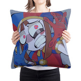 Cojin Almohada Pomni Circo Digital Cuadrado Arte Gamer Anime