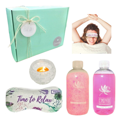 Set Relax Caja Regalo Mujer Box  Spa Rosas Kit Zen Aroma N42