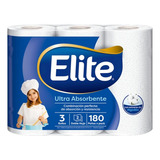 Rollo De Cocina Elite Ultra Absorbente Doble Hoja X3 180