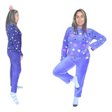 Pack 3 Pijamas Mujer Largo Polar Invierno Diseños Variados