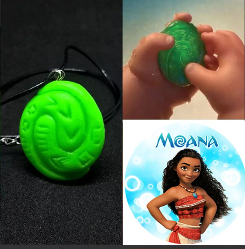 Colar Biscuit Pedra Coração Te Fiti De Moana Disney-médio