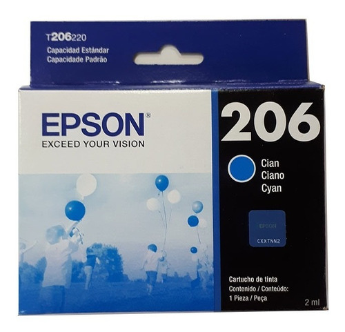 Cartucho Epson 206 Cian Original T206220 Para Xp-2101 