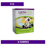 Lactiv Kids Proteína De Soya, Probióticos C/6 Sobres Naturex Sabor Natural