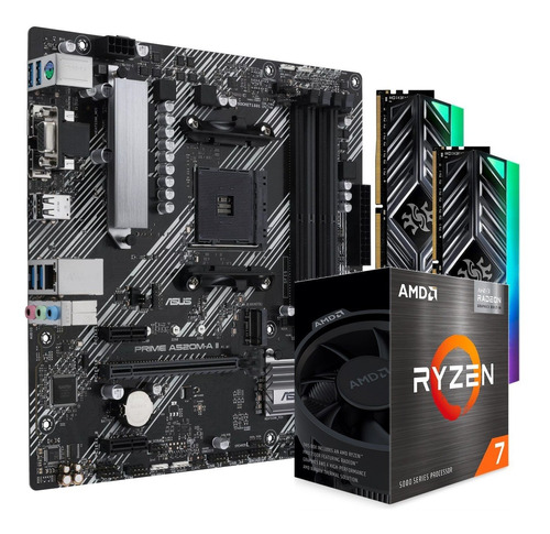 Kit De Actualizacion Asus Ryzen 5700g + A520m + 16gb Ram Rgb