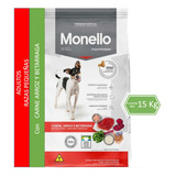 Alimento Para Perro Monello Premium Especial Adulto Raza Pequeña Carne Arroz Y Betarraga 15kg 24% Proteína Bruta Bolsa