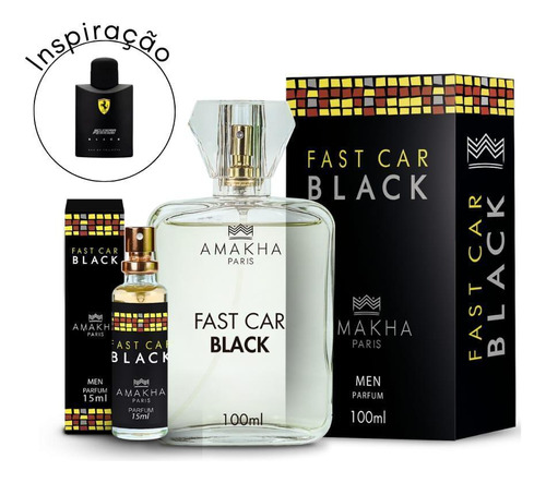 Kit Perfume Fast Car Black Masculino 100ml E 15ml