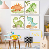 Cuadros Decorativos Bebé Dinosaurios-cuadros Para Niño 30x30