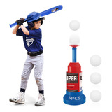 Bat Beisbol Softbol De Niños Con Lanzador Y 3 Bolas Juguete