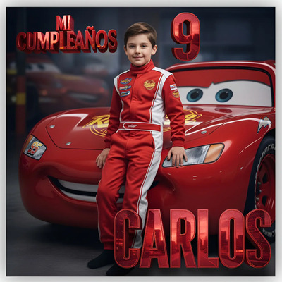 Lona Personalizada Cumpleaños Cars Rayo Mcqueen De 1x1 Mt. | Envío gratis