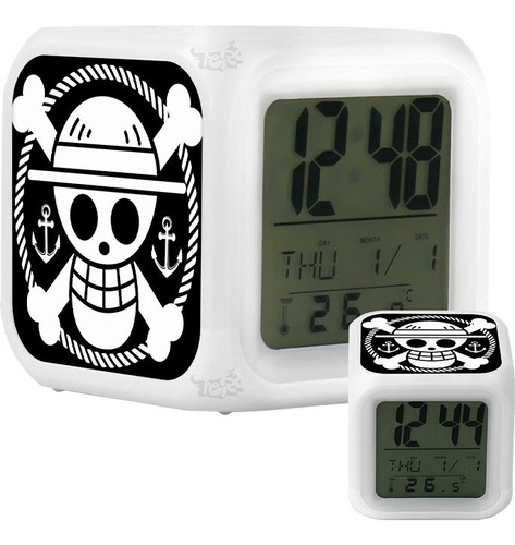 Reloj Despertador Straw Hat One Piece Anime Con Luces