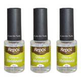 03 Óleo Melaleuca 9ml Repos Contra Fungos Micoses Nas Unhas