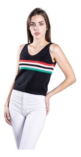 Blusa Remera Corta De Hilo Cuello En V De Mujer