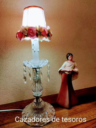 Antiguo Velador/lámpara De Cristal