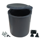 Porta Residuos Puerta Plastico Gris 10lt Tapa Automática