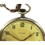 Relógio De Bolso Cyma Watch Swiss Made Aço 15 Rubis J23155