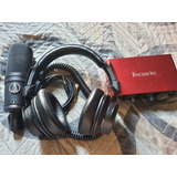 Microfone At4050, Placa De Audio Focusrite, Headphone M60x