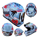 Casco Para Moto Biker Chimba Parce Ich Certificado Blanco 