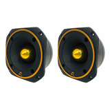 Kit 2 Super Tweeters Zetta Audio Z1 Stz130 Preto Com Dourado