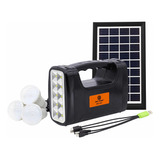 Kit De Camping Solar Lámpara De Emergencia Con 3 Ampolletas