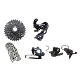 Kit 24v Index Bike Mtb Câmbios 8v Cassete 11/32d Alavanca