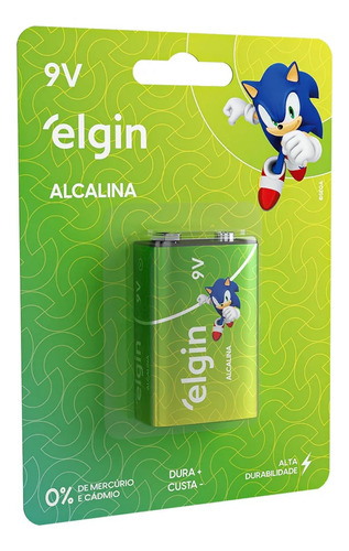 04 Baterias Pilha Elgin Alcalina 9v - 4 Cartelas + Garantia