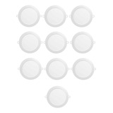 Foco Panel Led 18w Redondo Embutido 22cm Blanco Neutro X10