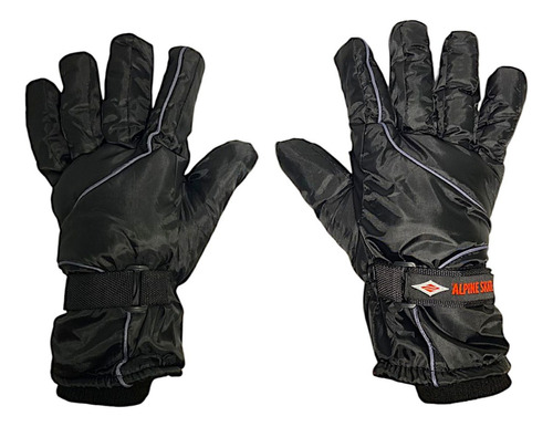 Guantes Alpine Skate Abrigo Puño Invierno Moto 16887 Negro Talle Unico