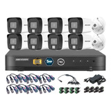 Kit Seguridad Hikvision Dvr + 8 Camaras Dual Light 5mp Audio