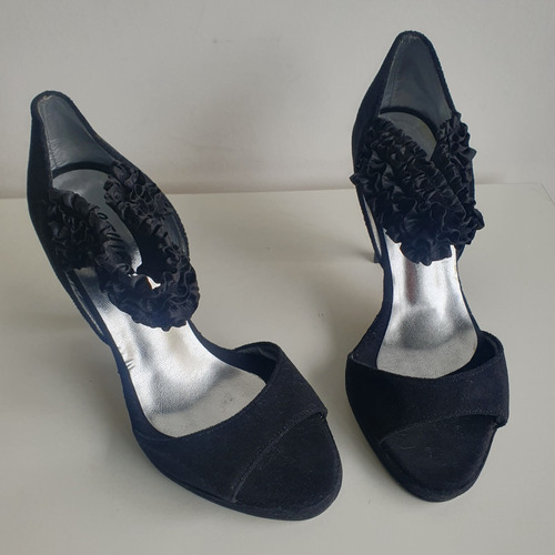 Zapatos Fiesta Negro Taco Aguja Talle 35