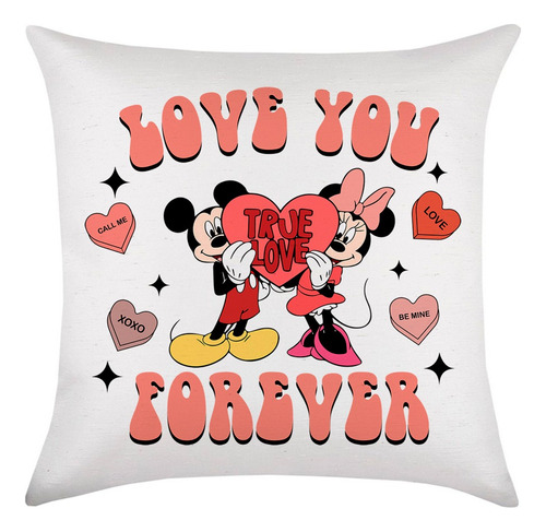 Almofada 30x30 Mickey E Minnie Namorados Love You Forever