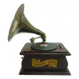 Alcancia Replica Gramofono Antiguo Adorno Metal 17x18x23cm