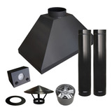 Kit Coifa De 120cm + Chaminé 2m + Iluminação + Exaustor