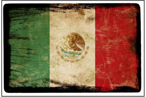 Lienzo Tela Canvas Arte Bandera Antigua De México 76x50
