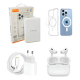 Kit4 Power Bank 10000 + Capinha + Carregador + Fone P/iPhone