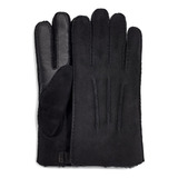 Ugg Guantes De Piel De Oveja En Contraste Para Hombre, Negro