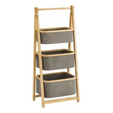 Organizador De Bambu Torre 3 Niveles Almacenadora Zapatera