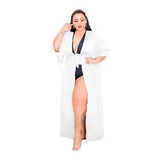 Saída De Praia Longa Kimono Plus Size Moda Blogueira S:1101